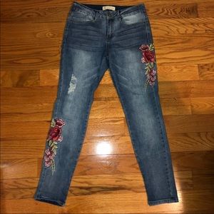Floral Embroidered Jeans